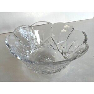 NEW Miller Rogaska Heavy Crystal Glass 7" Scalloped Bowl Dish Signed